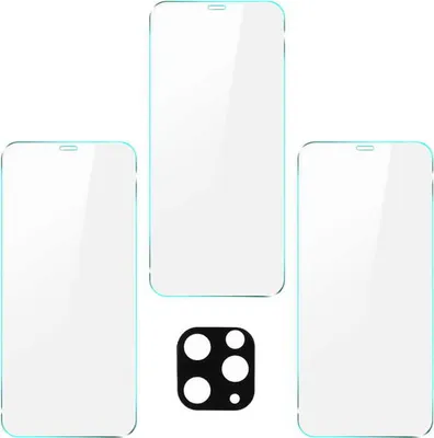 Produktbild von Bizon Glass Clear gehärtetes Glas - 3 Stück + Linse, iPhone 11 Pro Max
