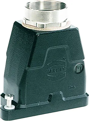 Produktbild von HARTING Han 6HPR Tüllengehäuse mit Zwischenstutzen, 1xM40 gerader Kabelabgang, Schraubverriegelung - 1 Stück