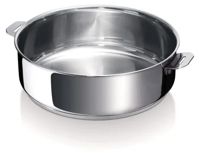 Edelstahl-Pfanne 24 cm, induktionsgeeignet, spülmaschinenfest, ofenfest