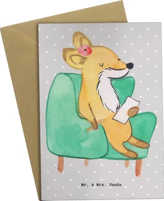 Produktbild von Mr. & Mrs. Panda Glückwunschkarte Therapeutin Herz - Grau Pastell - Geschenk, neujahrskarte, Grußkarten, weihnachtskarten, Grußkarte, einladungskarten