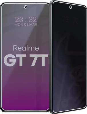 Produktbild von Hybridglas mit Privatschutzfilter für Realme GT 7T, Bizon Glass Mule Shadow, Matt