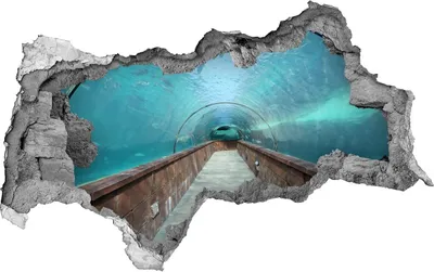 Produktbild von Selbstklebender Loch-3D-Aufkleber 95x73 cm Aquarium-Tunnel