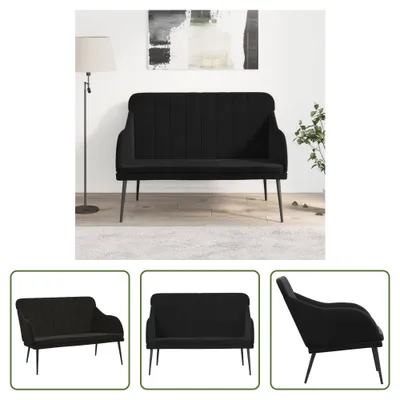 Zdjęcie produktu dla Ławka Living Store czarna 110x76x80 cm aksamitna