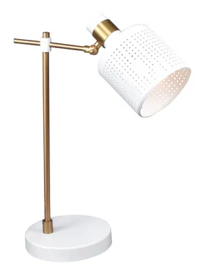 Image de Lampe de table Alberta or blanc E27 1x MAX 9W L:26cm H:42.5cm avec interrupteur filaire