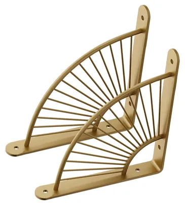 Image de Supports muraux décoratifs pour étagères, en or