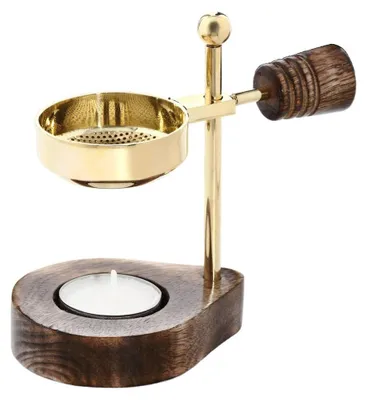 Räucherstäbchenhalter aus Messing, 2 Stück, Höhe 13 cm, gold