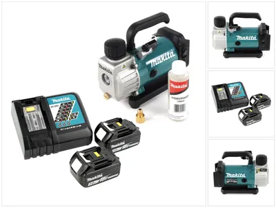 Obrázek produktu pro Akumulátorová vývěva Makita DVP 180 RF 18V + 2x akumulátor BL 1830 3,0 Ah + nabíječka DC 18 RC