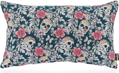 Produktbild von H.O.C.K. Valentin Kissen 50x30cm Totenkopf petrol pink