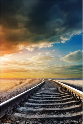 Produktbild von Wallario selbstklebendes Poster - Bahnschienen ins Ungewisse, Größe: 100 x 150 cm