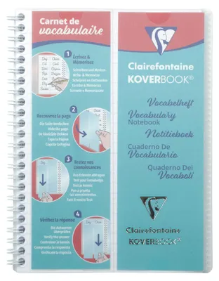 Immagine prodotto di Libro di vocabolario Koverbook A5 foderato 1 riga centrale 50 fogli trasparenti