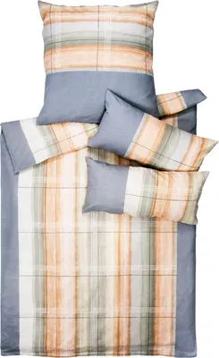 Produktbild von Dyckhoff Bettwäsche grau-apricot 1x 135x200 cm + 1x 80x80 cm