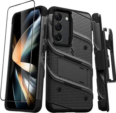 Immagine prodotto di Zizo, custodia blindata Galaxy S23 Bolt con supporto e vetro antiproiettile 9H, nero