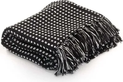 Produktbild von "im Angebot" Überwurf Baumwolle Kariert 220x250 cm Schwarz - Decken CC1662