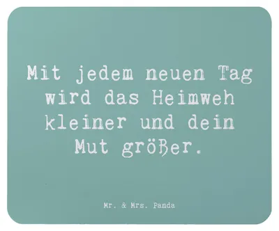 Produktbild von Mr. & Mrs. Panda Mauspad Spruch Heimweh überwinden Mut - Meeresbrise - Geschenk, laptop, trösten, pc, Mouse Pad, Mousepad, Trost, Geschenke, Vertrauem, Zuversicht