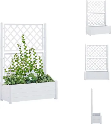 Immagine prodotto di vidaXL Fioriera con traliccio 100x43x142 cm PP Bianco - Vasi da fiori e fioriere