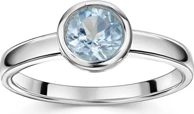 Produktbild von MATERIA by Matthias Wagner Ring mit Blautopas 925 Silber blau rund facettiert 54 56 58 60 SR-171