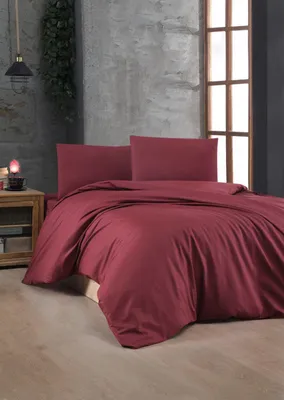 Produktbild von L'Essentiel Linge de Maison, Hochwertiges Ranforce Bettwäsche Set (1 Stück), Bordeauxrot, 135 x 200 cm | 100% Baumwolle, 155 Fäden, Maschinenwaschbar bei 30 °C | Elegantes Design für Ihr Schlafzimmer.
