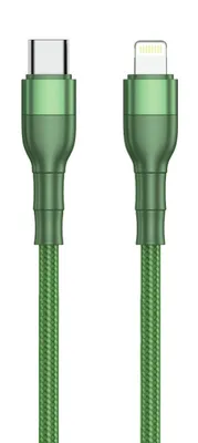 Obrázek produktu pro 2GO USB nabíjecí/datový kabel typ C - Lightning Nylon 1m zelený