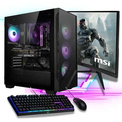 Produktbild von Gaming PC Set Komplettsystem Ryzen 7 5700X 32GB 500GB SSD RTX 5060 8GB WIN 11 + MSI PRO Monitor 69cm (27") 1ms 100hz+ umfangr. Zubehör