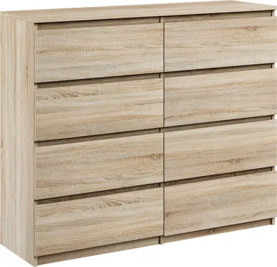 Produktbild von Kommode mit 8 Schubladen breite 120cm Sideboard moderne sonoma