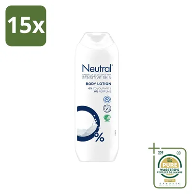 Obrázek produktu pro 15 kusů neutrálního tělového mléka pro citlivou pokožku - 0 % barviv a parfemace - 250 ml - balení pro zásobení - 15 kusů