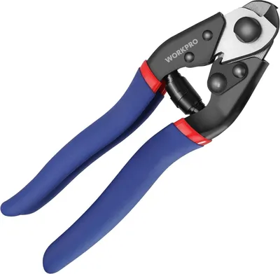 Image de WORKPRO coupe-câble métallique 190mm acier chrome-vanadium - couper câble métallique acier inoxydable