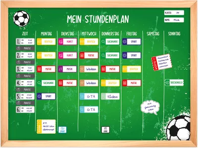 Produktbild von magnetischer Stundenplan Fussball grün mit 90 Magneten