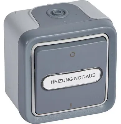 Obrázek produktu pro Jistič 2p.gr povrchová montáž, 10A, 250V, IP55 - Vypínač 2x1-pólový povrch je šedý 69726