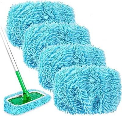 Produktbild von 4er Set Mikrofaser-Teppichwischer - Ideal für Swiffer-Ersatzmäuse - Reinigung von Teppichböden - Blau - Effiziente Bodenreinigung