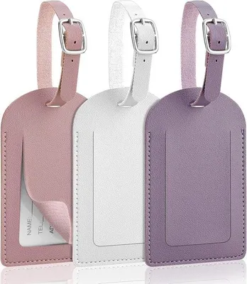 Image de Trois lots d'étiquettes pour bagages d'avion, d'étiquettes enPolyuréthanepour valises avec nom et adresse, d'étiquettes de voyage pour bagages d'avion, bagages, valises et sacs à dos