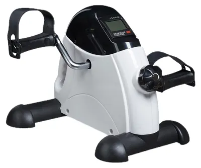 Produktbild von Relaxdays Mini Heimtrainer, Pedaltrainer für Zuhause & Büro, Arm- & Beintrainer Senioren, HBT: 30x35x41 cm, schwarz/weiß