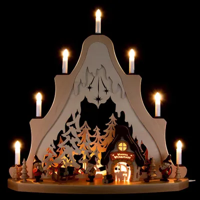 Produktbild von Lichterspitze Wichtel (53x50cm) von Zeidler Holzkunst