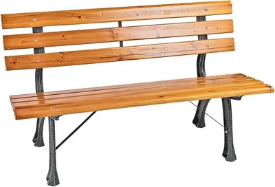 Imagen del producto de Banco de jardín Parkbank, banco para sentarse, fabricado en hierro fundido y madera de caoba, 120 cm