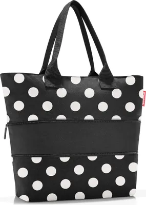 Produktbild von reisenthel shopper e1, Einkaufstasche, Tragetasche, Tasche, Dots White, 12 L, RJ7073