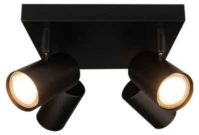 Image de Ledvion Spot LED Plafond Noir 4 spot Carre douille GU10 sans ampoule