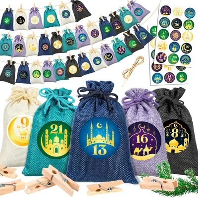 Productafbeelding van Adventskalender voor Ramadan 2025, met 30 zakjes, herbruikbaar