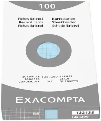 Produktbild von Karteikarten A5 kariert blau VE=10x100 Stück