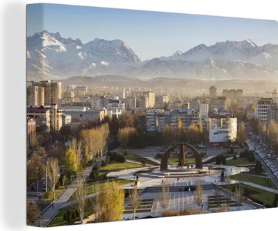 Produktbild von OneMillionCanvasses® - Leinwandbilder - 140x90 cm, Bischkek, die Hauptstadt Kirgisistans, Wandbilder Kunstdruck Wanddekoration