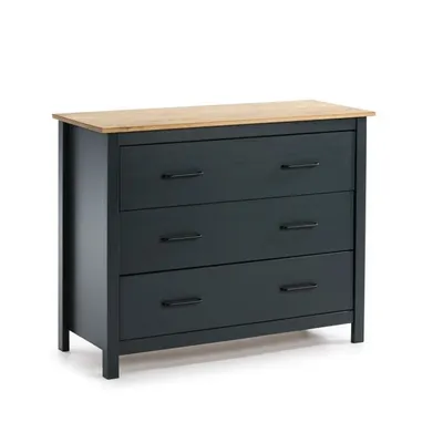 Immagine prodotto di Cassettiera con 3 cassetti - Blu navy - L 100 x L 40 x H 80 cm - MADIINA