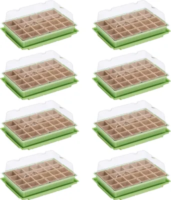 Produktbild von WELLGRO Mini Gewächshaus für Balkon & Garten für 24 Pflanzen – kleines Gewächshaus aus Kunststoff – Mini Treibhaus für Pflanzen, Kräuter & Anzucht
