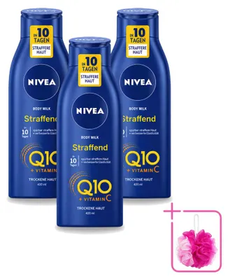 Immagine prodotto di 3 confezioni di crema corpo NIVEA Q10 Energy+, rassodante, 400 ml ciascuna, confezione risparmio
