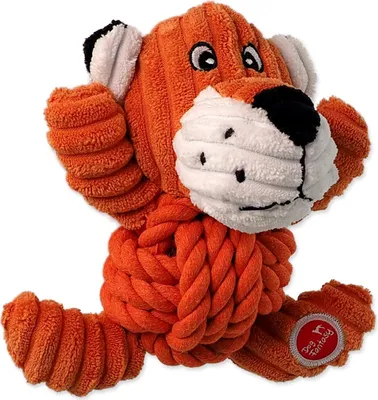 Obrázek produktu pro Hračka Dog Fantasy Safari tygr s uzlem pískací 18cm
