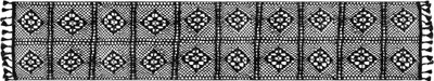Immagine prodotto di QUVIO Runner da tavola con frange - Runner da tavola in tessuto - Runner da tavola in cotone - Tovaglia - Lavorata all'uncinetto - 24 x 300 cm