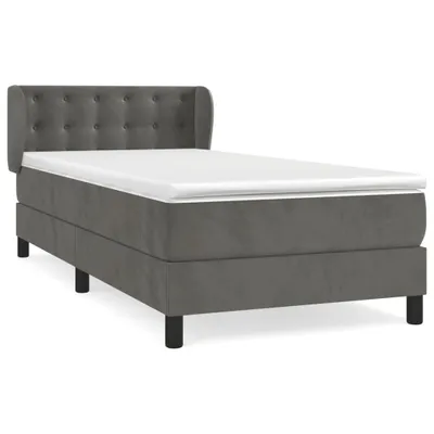 Produktbild von vidaXL Boxspringbett mit Matratze Dunkelgrau 100x200 cm Samt