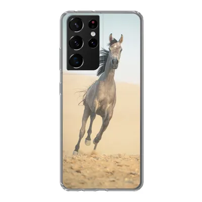 Produktbild von MuchoWow® Handyhülle Schutzhülle Hülle für Samsung Galaxy S21 Ultra Pferd - Sand - Wüste Silikon Softcase Handy Hülle - Mobiltelefon