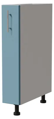 Produktbild von Apothekerunterschrank BARI 15cm Korbauszug Ausführung wählbar BA-D15/kargo,RAL 5024 pastellblau matt,weiß
