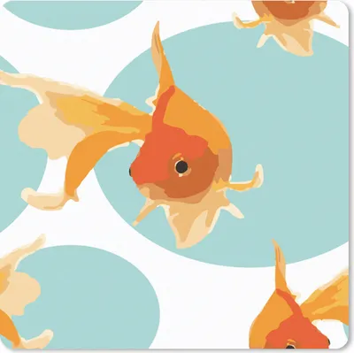 Produktbild von MuchoWow® Mauspad Mousepad Goldfisch - Tiere - Seifenblase - Muster 30x30 cm - Mousepads - Maus Mat - Pad - Mausunterlage - Gaming