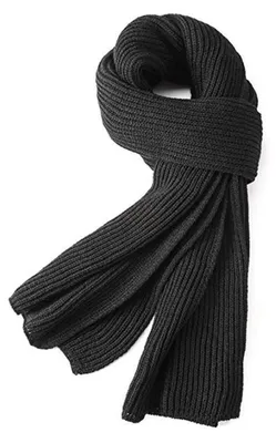 Produktbild von Strickschal Uni Warmer Acryl Schwarz 185x37 cm