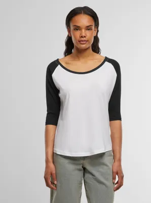 Produktbild von Build Your Brand Ladies` 3/4 Contrast Raglan Tee