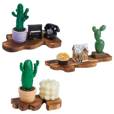 Image de Ensemble de 3 petites étagères flottantes pour la décoration murale